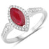 0.96 Carat Genuine Ruby and White Diamond 14K White Gold Ring by Bids.com