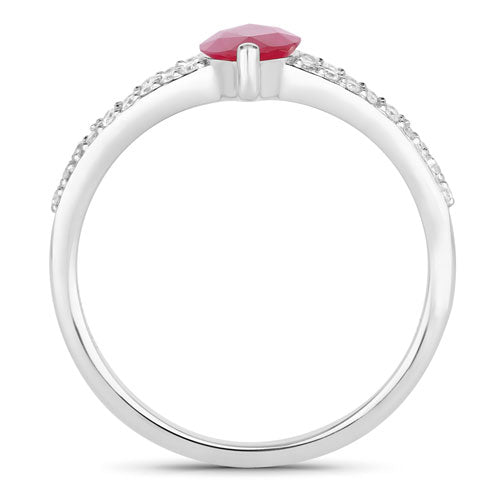 1.58 Carat Genuine Ruby and White Diamond 14K White Gold Ring by Bids.com