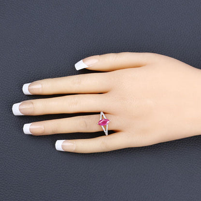 1.58 Carat Genuine Ruby and White Diamond 14K Yellow Gold Ring by Bids.com