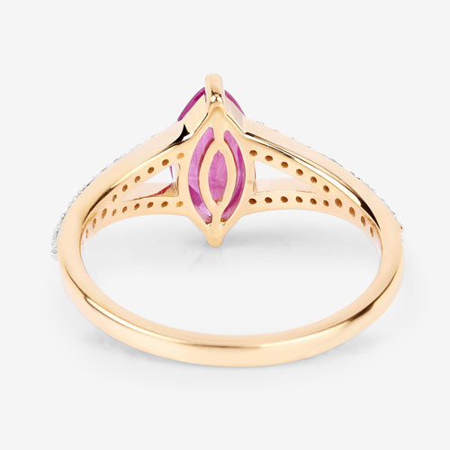1.58 Carat Genuine Ruby and White Diamond 14K Yellow Gold Ring by Bids.com