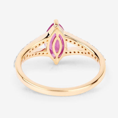 1.58 Carat Genuine Ruby and White Diamond 14K Yellow Gold Ring by Bids.com
