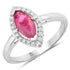 1.57 Carat Genuine Ruby and White Diamond 14K White Gold Ring by Bids.com