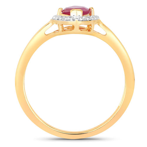 1.57 Carat Genuine Ruby and White Diamond 14K Yellow Gold Ring by Bids.com