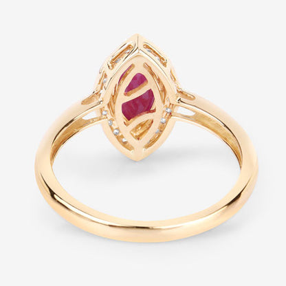 1.57 Carat Genuine Ruby and White Diamond 14K Yellow Gold Ring by Bids.com