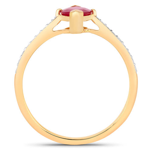 1.51 Carat Genuine Ruby and White Diamond 14K Yellow Gold Ring by Bids.com