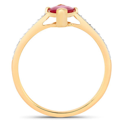 1.51 Carat Genuine Ruby and White Diamond 14K Yellow Gold Ring by Bids.com