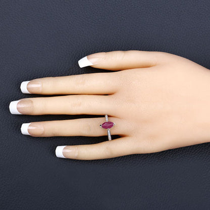 1.51 Carat Genuine Ruby and White Diamond 14K Yellow Gold Ring by Bids.com