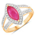 1.06 Carat Genuine Ruby and White Diamond 14K Yellow Gold Ring by Bids.com