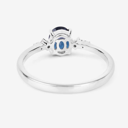 0.84 Carat Genuine Blue Sapphire and White Diamond 14K White Gold Ring by Bids.com