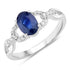 1.12 Carat Genuine Blue Sapphire and White Diamond 14K White Gold Ring by Bids.com
