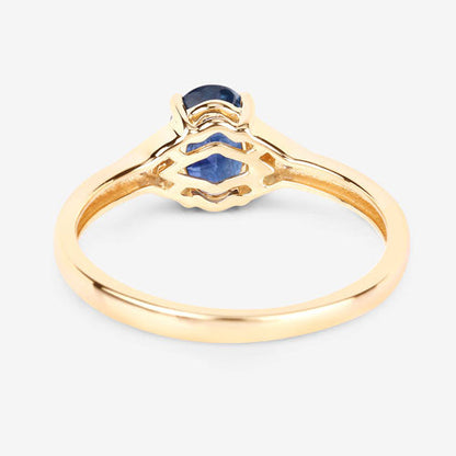 1.01 Carat Genuine Blue Sapphire and White Diamond 14K Yellow Gold Ring by Bids.com