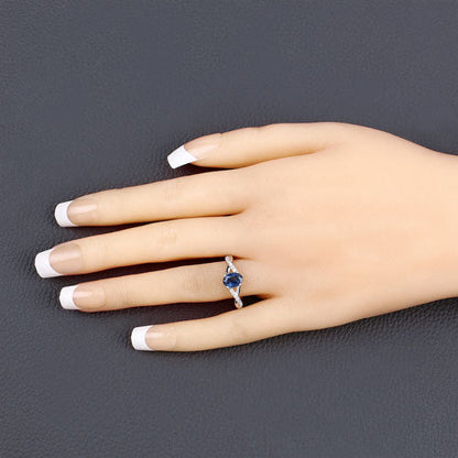1.04 Carat Genuine Blue Sapphire and White Diamond 14K White Gold Ring by Bids.com