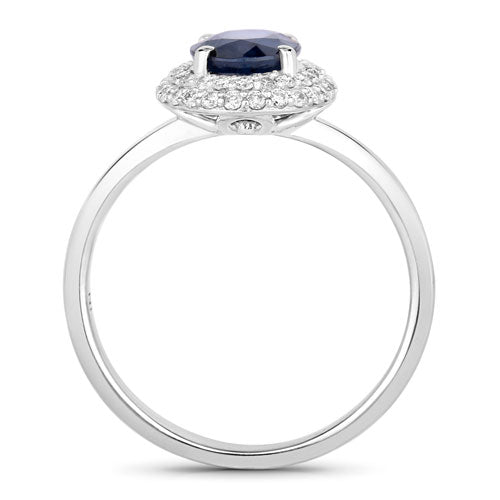 1.84 Carat Genuine Blue Sapphire and White Diamond 14K White Gold Ring by Bids.com