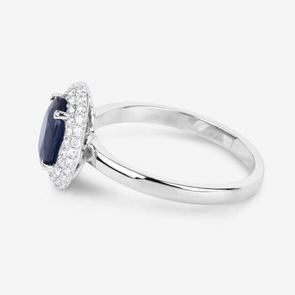 1.84 Carat Genuine Blue Sapphire and White Diamond 14K White Gold Ring by Bids.com
