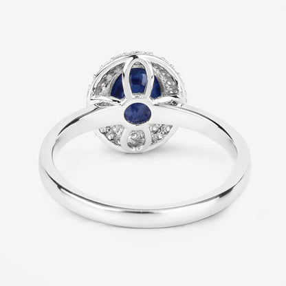 1.84 Carat Genuine Blue Sapphire and White Diamond 14K White Gold Ring by Bids.com