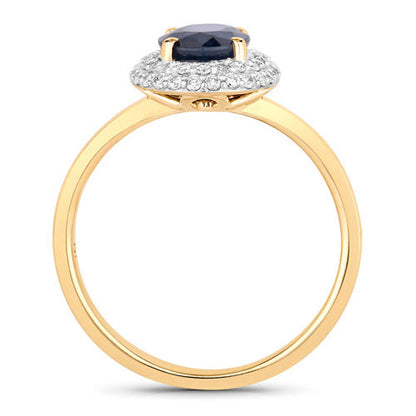 1.84 Carat Genuine Blue Sapphire and White Diamond 14K Yellow Gold Ring by Bids.com
