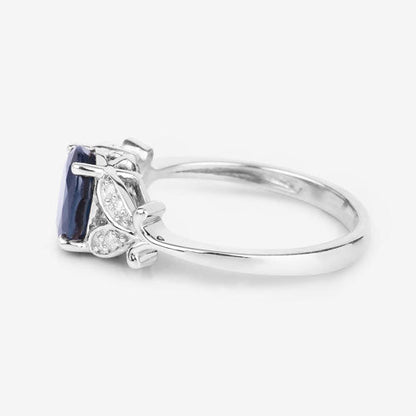 1.62 Carat Genuine Blue Sapphire and White Diamond 14K White Gold Ring by Bids.com