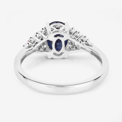 1.73 Carat Genuine Blue Sapphire and White Diamond 14K White Gold Ring by Bids.com