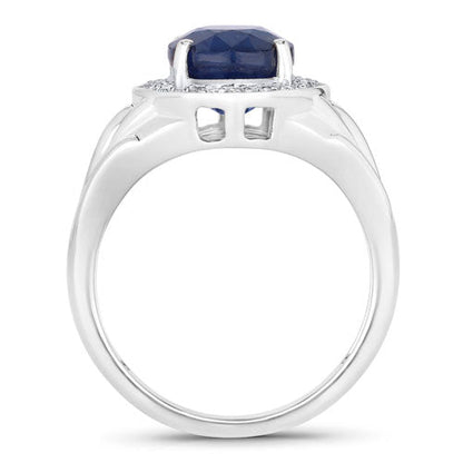3.31 Carat Genuine Blue Sapphire and White Diamond 14K White Gold Ring by Bids.com