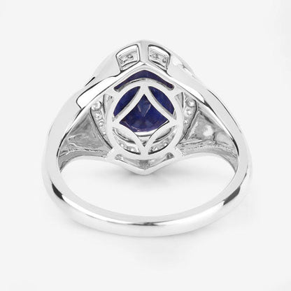 3.31 Carat Genuine Blue Sapphire and White Diamond 14K White Gold Ring by Bids.com