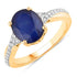 3.28 Carat Genuine Blue Sapphire and White Diamond 14K Yellow Gold Ring by Bids.com