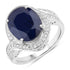 6.52 Carat Genuine Blue Sapphire and White Diamond 14K White Gold Ring by Bids.com