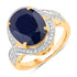 6.52 Carat Genuine Blue Sapphire and White Diamond 14K Yellow Gold Ring by Bids.com