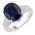 6.49 Carat Genuine Blue Sapphire and White Diamond 14K White Gold Ring by Bids.com