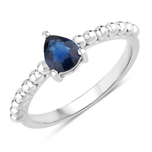 0.50 Carat Genuine Blue Sapphire 14K White Gold Ring by Bids.com