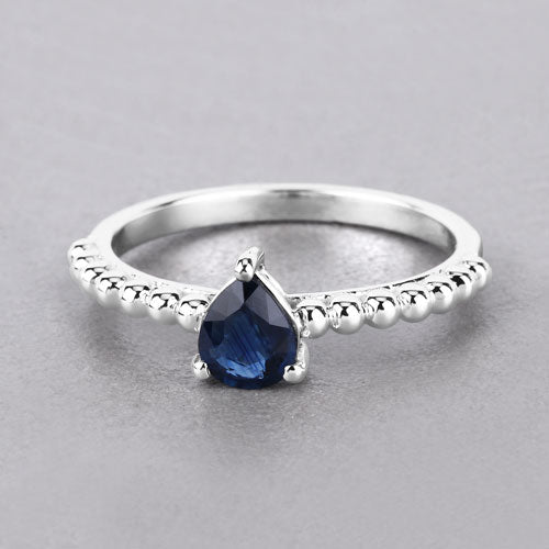 0.50 Carat Genuine Blue Sapphire 14K White Gold Ring by Bids.com