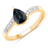 0.89 Carat Genuine Blue Sapphire and White Diamond 14K Yellow Gold Ring by Bids.com