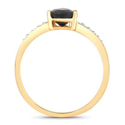 0.89 Carat Genuine Blue Sapphire and White Diamond 14K Yellow Gold Ring by Bids.com