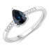 0.86 Carat Genuine Blue Sapphire and White Diamond 14K White Gold Ring by Bids.com