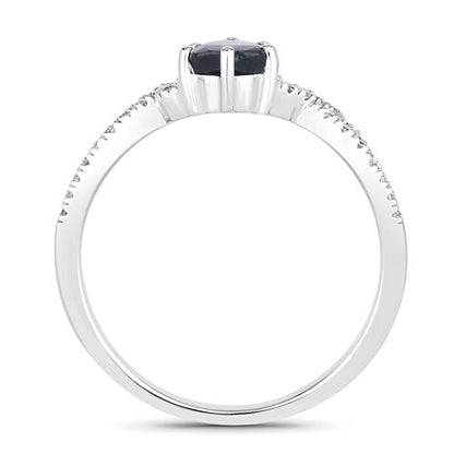 1.14 Carat Genuine Blue Sapphire and White Diamond 14K White Gold Ring by Bids.com