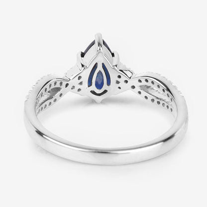 1.14 Carat Genuine Blue Sapphire and White Diamond 14K White Gold Ring by Bids.com