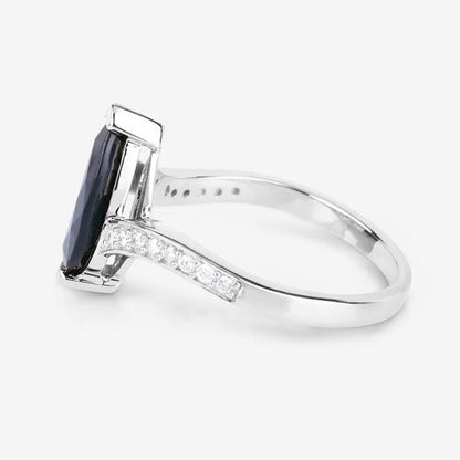 2.26 Carat Genuine Blue Sapphire and White Diamond 14K White Gold Ring by Bids.com