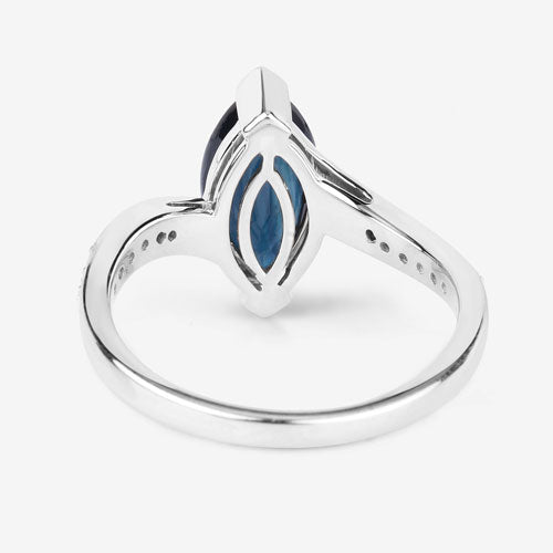 2.26 Carat Genuine Blue Sapphire and White Diamond 14K White Gold Ring by Bids.com