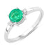 0.71 Carat Genuine Zambian Emerald and White Diamond 14K White Gold Ring by Bids.com