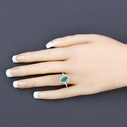 1.92 Carat Genuine Zambian Emerald and White Diamond 14K Yellow Gold Ring by Bids.com