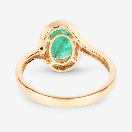 1.92 Carat Genuine Zambian Emerald and White Diamond 14K Yellow Gold Ring by Bids.com