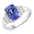 3.33 Carat Genuine Tanzanite and White Diamond 14K White Gold Ring  DestGlow