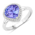 2.40 Carat Genuine Tanzanite and White Diamond 14K White Gold Ring  DestGlow