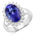 5.92 Carat Genuine Tanzanite and White Diamond 14K White Gold Ring by Bids.com