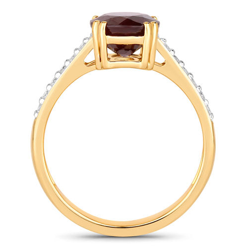 2.20 Carat Genuine Ruby and White Diamond 14K Yellow Gold Ring by Bids.com