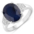 4.46 Carat Genuine Blue Sapphire and White Diamond 14K White Gold Ring by Bids.com