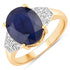 4.46 Carat Genuine Blue Sapphire and White Diamond 14K Yellow Gold Ring by Bids.com