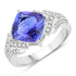 3.43 Carat Genuine Tanzanite and White Diamond 14K White Gold Ring by Bids.com