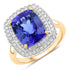 4.84 Carat Genuine Tanzanite and White Diamond 14K Yellow Gold Ring by Bids.com