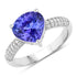 3.18 Carat Genuine Tanzanite and White Diamond 14K White Gold Ring by Bids.com