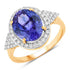4.13 Carat Genuine Tanzanite and White Diamond 14K Yellow Gold Ring by Bids.com